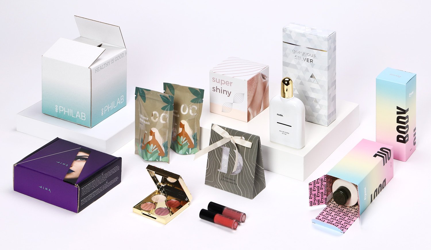Cosmetics packaging sample